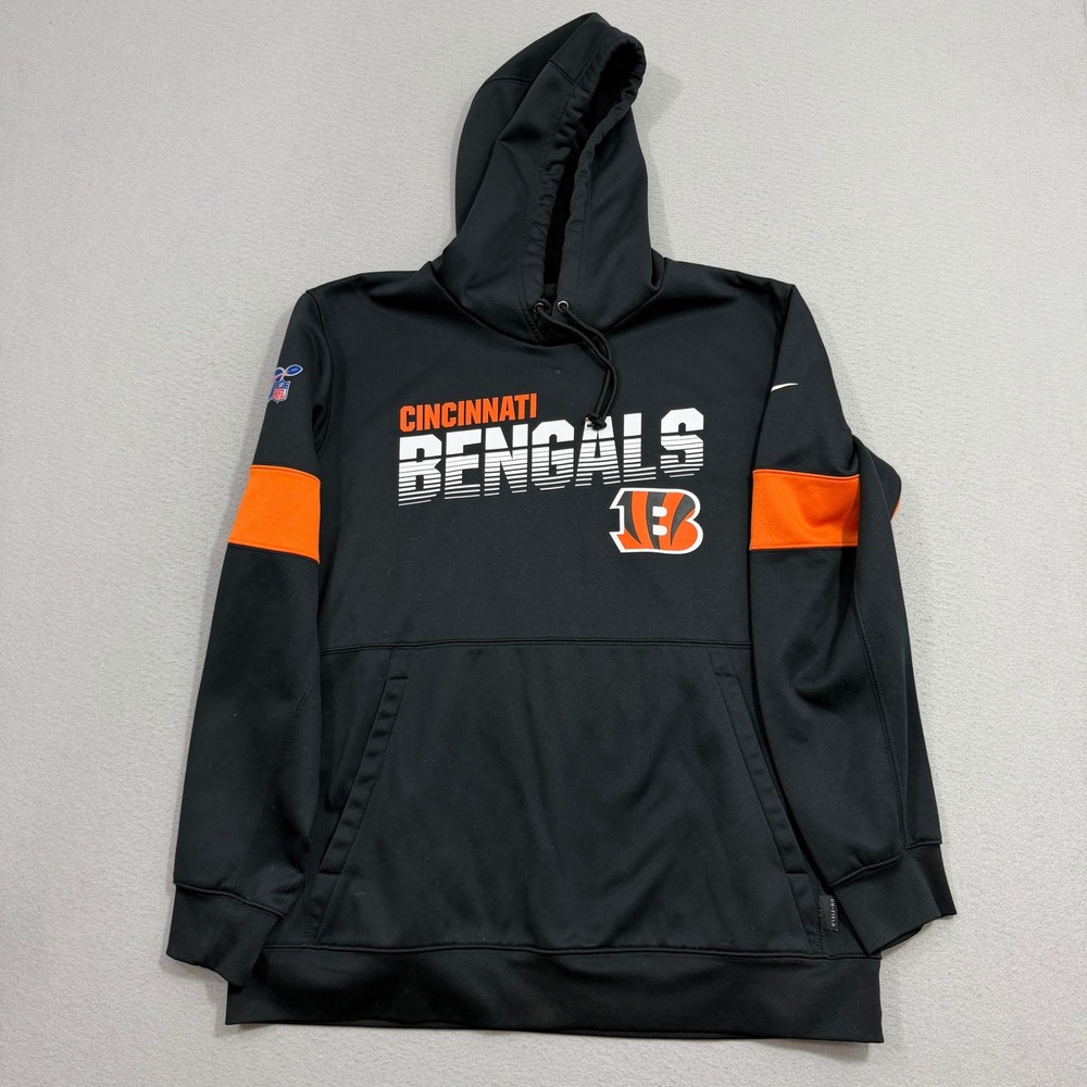 Nike Hoodie Men XL Black Cincinnati Bengals On Field Dri-FIT AO4163-010 Football